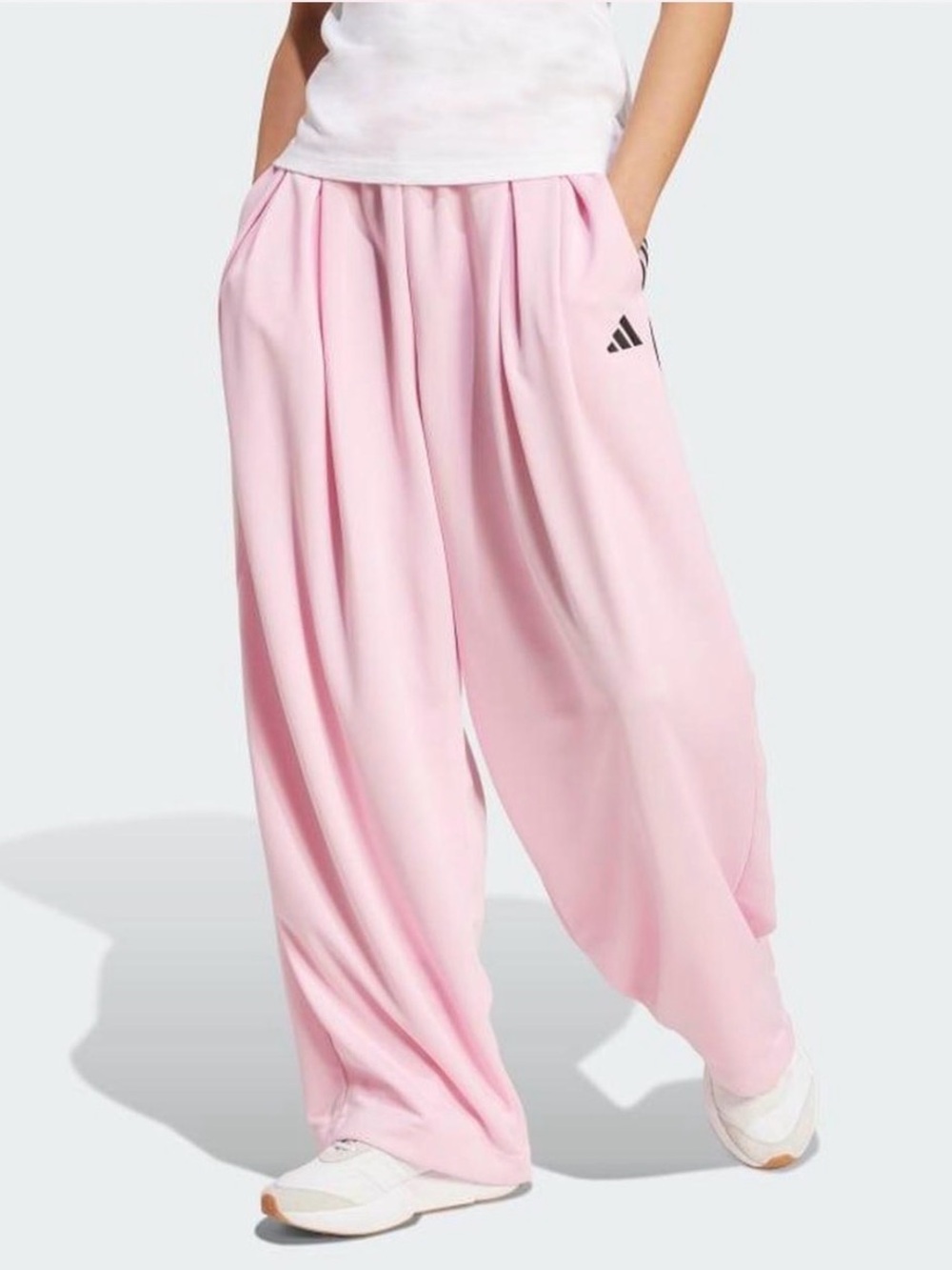 Adidas Light Pink Wide-Leg Track Pants